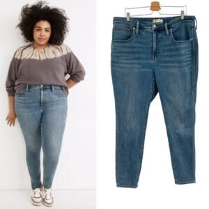 Madewell 10" High-Rise Skinny Jeans Denim Woodridge Wash Blue Plus Size 18W‎
